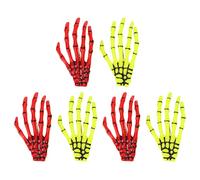 Hands Bone Hair Clips Skeleton Fluorescent Punk Rock Horror Yellow Red Claws Skull Hand Hairpin Unique Design Hair Accessories For Halloween Party Cosplay Plastic Alloy 6pcs