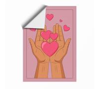 Hands Cradling Heart Modern Unframed Wall Art Print A3 (42×29.7cm), Wall Decor for Living Room, Bedroom, Office & Home, Art Gift