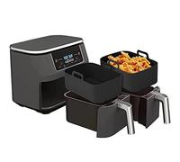 Hands DIY 2PCS Silicone Pot Ninjas Dual Air Fryer, Reusable Silicone Air Fryer Liner, Air Fryer Silicone Air Fryer Basket BPA Free Air Fryer Rack Accessories Air Fryer, Oven, & Microwave(Black)