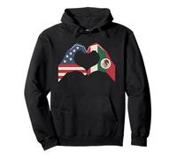 Hands Forming Heart Half American Half Mexican USA Mexico Pullover Hoodie