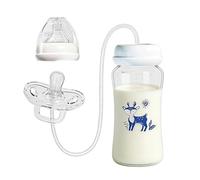 Hands Free Anti-Colic Bottle, Feeding Bottles - Silicone Anti-Colic Portable Adjustable, Hands Free Bottle with Soft Nipple, Leakproof Fast Flow for Breastfeeding Storage