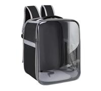 Hands-Free Black Cat Backpack Carrier With Bubble Window, Double Shoulder Pet Travel Bag, Lightweight Oxford Cloth, Ventilated Mesh, Fits 20 Lbs Cats, 15.7 X 11 X 11 In