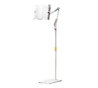 Hands Free Book Holder Stand for Reading Floor - Adjustable Height & Angle, Page Clips, 180° Swing - Suitable for Students, Readers, Kids