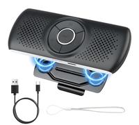 Hands Free Car Phone Kit, Bluetooth 5.0 Speakerphone for GPS Music, TF Card Slot, Siri Google Assistant Support,Voice Commands Calls Wireless Visor Speaker Magnetic Clip for Android & iOS