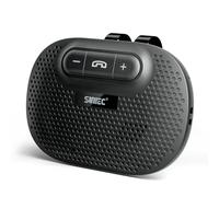 Hands Free Car Phone Kit Bluetooth, Bluetooth Car Speaker Wireless Visor Clip Speakerphone Voice Command With Siri/G-oogle Assistant Dual Phone Connection Compatible With Iphone/Samsung/Android, Black