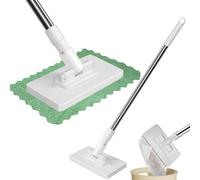 Hands-free Cloth Changing Mini Mop Disposable Dust Mop with Reusable Cloths Lazy Mop Clip on & Rotating Head for Floor Wall Bathroom Kitchen (100cm/1 Reusable)