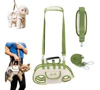Hands Free Dog Backpack Carrier for Small Dogs, 6-in-1 Multi-Functional Pet Carrier, Breathable Waterproof Oxford Puppy Travel Bags with Adjustables Padded Straps (Green-Single shoulder,L(14-19lb))