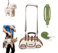 Hands Free Dog Backpack Carrier for Small Dogs, 6-in-1 Multi-Functional Pet Carrier, Breathable Waterproof Oxford Puppy Travel Bags with Adjustables Padded Straps (Brown-Single shoulder,M(8-14lb))
