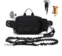 Hands Free Dog Lead - Adjustable Dog Running Lead with Waist Belt and Durable Bungee, Waterproof Fanny Packs for Medium Large Dogs Running, Walking, Jogging, Hiking, 145-220cm
