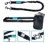 Hands Free Dog Lead For Running, Jogging or Walking/Dog Walking Belt - Reflective with Large Double Sided Lined Pouch - Up to 60 Kg