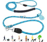 Hands Free Dog Leash, 10FT Adjustable Waist Leash for Walking, Reflective Nylon, Heavy Duty 1/2 Inch, Tangle Free No Pull for Large Medium Dogs Running Hiking, Blue