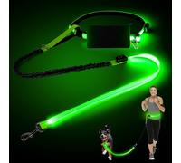 Hands-Free Dog Leash, Adjustable Reflective Leash and Waist Belt, Shock-Resistant, Durable, Hands-Free, Shock Absorbing for Small, Medium, Large Dogs for Walking, Jogging, Training(Green)
