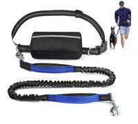 Hands Free Dog Leash Reflective Shock Absorption Waist Dog Leash with Swivel Clasp with Detachable Zipper Pouch for Walking & Running Walking-