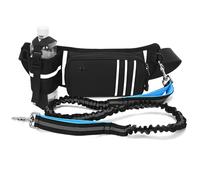 Hands Free Dog Leash Set, Adjustable 15.3 in Waist Leash with Water Bottle Holder, Reflective Shock Absorbing Bungee Leash for Running and Walking