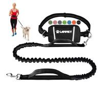 Hands Free Dog Leash, Waist Dog Running Leash for Medium to Large Dogs, Retractable Bungee for Walking Jogging Training Hiking, Adjustable Waist Belt, Dual Handle