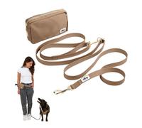 Hands Free Dog Leash with Treat Pouch - Waterproof Cross Body & Waist Leash for Dog Walking and Training with Poop Bag Holder - Cute Walking Accessories for Medium and Large