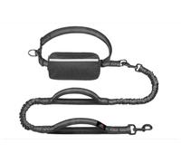 Hands Free Dog Leash with Waist Zipper Pouch, Dual Padded Handles and Dual Bungee Shockabsorbing Leash with Safety Reflective Strip for Walking, Jogging and Running Your Dog