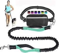 Hands Free Dog Leash with Zipper Pouch,Around The Waist No Pull Running Dogs Belt with Reflective Stitches,Retractable Bungee Waist Dog Leash for Walking,Jogging and Running Your Dogs