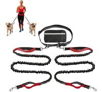 Hands Free Dog Leash with Zipper Pouch,Around The Waist No Pull Running Dogs Belt with Reflective Stitches,Retractable Bungee Waist Dog Leash for Walking,Jogging and Running Your Dogs