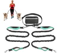 Hands Free Dog Leash with Zipper Pouch,Around The Waist No Pull Running Dogs Belt with Reflective Stitches,Retractable Bungee Waist Dog Leash for Walking,Jogging and Running Your Dogs