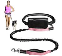 Hands Free Dog Leash with Zipper Pouch,Around The Waist No Pull Running Dogs Belt with Reflective Stitches,Retractable Bungee Waist Dog Leash for Walking,Jogging and Running Your Dogs