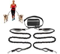 Hands Free Dog Leash with Zipper Pouch,Around The Waist No Pull Running Dogs Belt with Reflective Stitches,Retractable Bungee Waist Dog Leash for Walking,Jogging and Running Your Dogs