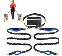 Hands Free Dog Leash with Zipper Pouch,Around The Waist No Pull Running Dogs Belt with Reflective Stitches,Retractable Bungee Waist Dog Leash for Walking,Jogging and Running Your Dogs