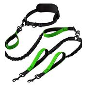 Hands Free Double Dog Leash, 53.1 in / 135 cm Waist Bungee Leash, Dual Dog Leashes with 360° Swivel, Stretchable Length Dog Leashes for Large Dogs Heavy Duty, Padded Handle and Reflective