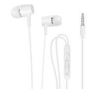 Hands free earphones 3.5 jack anti-knots cable -White