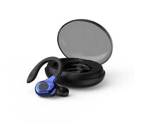 Hands Free Earpiece Single-Ear Bluetooth Headset with Charging Case Wireless Hook Phone Ear Piece IPX5 Waterproof Blue Tooth Over Ear Earphones Lightweight Secure-Fit for Sports Gym Work Driving