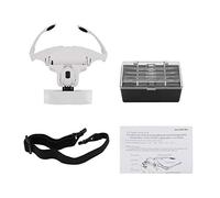 Hands Free Eyeglasses Bracket Magnifier - Hands Free Eyeglasses Bracket Magnifier with 5 Pcs Lenses Headband 2 LED Head Lights