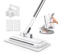 Hands Free Flat Mop, Multi Purpose Towel Clip Cleaner with One-Click Lock, Use Any Cloth, Compact Lazy Cleaning Tool for Bathroom Walls, Floors, Corners, Mirrors & Kitchen (37.4 in)