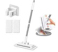 Hands Free Flat Mop, Multi Purpose Towel Clip Cleaner with One-Click Lock, Use Any Cloth, Compact Lazy Cleaning Tool for Bathroom Walls, Floors, Corners, Mirrors & Kitchen (43.3 in)