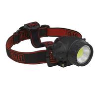 Hands-Free Head Torch Spotlight - 3W COB LED - 200 Lumens - Battery Powered Loops Multi One Size
