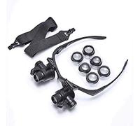 Hands Free Headband Magnifier with LED Light -10X to 25X Zoom with 8 Detachable Lenses-Head Mounted Head Magnifying Glasses with Light for Reading, Jewelry vision