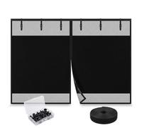 Hands-Free Magnetic Garage Door Screen, Privacy Blackout Mesh Kit for Single Garage, Heavy Duty Fiberglass Curtain with Full Frame Hook & Loop, Easy No-Drill Install(250x225cm)