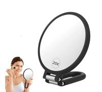 Hands-Free Magnifying Travel Mirror for Detail Makeup, Foldable Beauty Tool with 360° Rotating Stand, for Skincare & Grooming On-the-Go (20x)