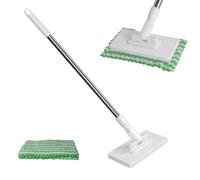 Hands-Free Mini Mop with Automatic Cloth Changing & 360° Rotating Head - Compatible with Reusable Towels & Disposable Wipes for Floors, Walls, and More