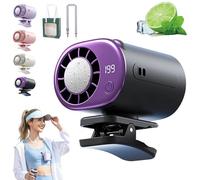 Hands-Free Personal Cooling Fan with LED Displa, 2026 Portable Clip Fan with Rapid Cool, Rechargeable & 199 Speeds, Strong Airflow for Desk, Gym, Travel, Camping & Home (Black)