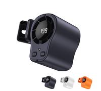 Hands-Free Personal Cooling Fan with LED Display, 360° Rotation Car Clip on Air Conditioner Fan with LED Display, Portable Mini USB Rechargeable Personal Cooling Fans for Cars, Work, Camping (black)