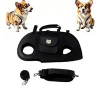 Hands Free Shoulder Yorkie Carrier, Dog Full Body Lift Harness for Small Dogs, Adjustable Breathable Vest Straps with Small Puppy Treat Bag, For Small Medium-Sized Dogs And Cats (Black,S)