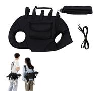 Hands Free Shoulder Yorkie Carrier, Dog Full Body Lift Harness for Small Dogs, Adjustable Breathable Vest Straps with Small Puppy Treat Bag, for Dogs of Different Weights (Black,L)