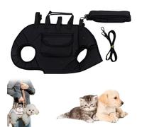 Hands Free Shoulder Yorkie Carrier, Snuggle Sling Dog Carrier, Dog Full Body Lift Harness For Small Dogs, Adjustable Breathable Vest Straps with Small Puppy Treat Bag (Black,M)