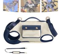 Hands Free Shoulder Yorkie Carrier,Yorkies Gram Carrier with Small Puppy Treat Bag/Adjustable Leash Vest Straps,Dog Lift Harness for Small Dogs Cats Can Carried Shoulder or Hand Backpack (B, L)