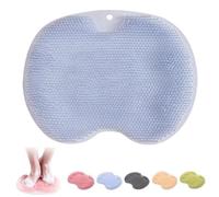 Hands-Free Silicone Foot Scrubber Mat Foot Scrubber for Shower with Non-Slip Suction Cups Feet Back Cleaning Pad Improves Circulation (Grey)