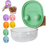 Hands-Free Snack Container with Finger Lid No-Mess Snack Bowl with Silicone Finger Slots Clear ABS Bowl Dishwasher Safe for Chips Fruit Cold Snacks