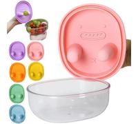 Hands-Free Snack Container with Finger Lid No-Mess Snack Bowl with Silicone Finger Slots Clear ABS Bowl Dishwasher Safe for Chips Fruit Cold Snacks