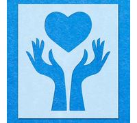 Hands Heart Stencil: Mylar Airbrush Wall Art Painting Crafts - 190 Micron| DIY-A4 Stencil - Design Size (200mm 170mm)