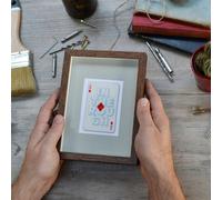 Hands & Hearts Diamond in the rough playing card print - Mid Oak