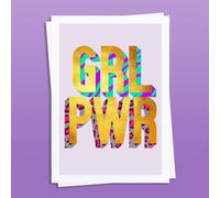Hands & Hearts Girl Power golden words art print - Unframed